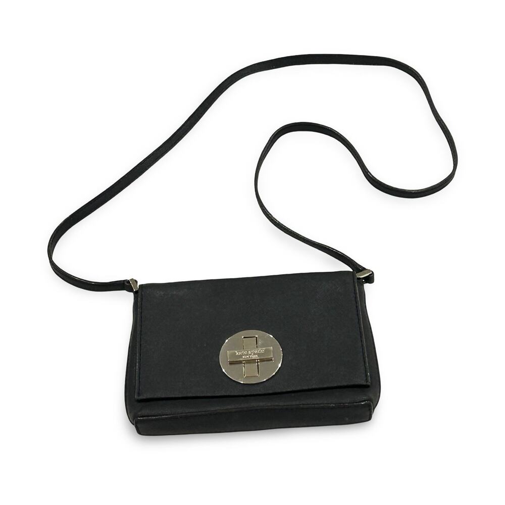 Kate Spade Sally Newbury Crossbody Shoulder Bag Black Saffiano Leather Small